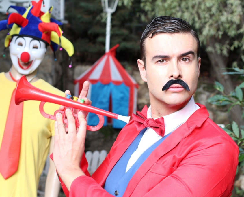 Artist Playing Trumpet In The Circus